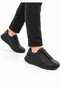 Bzc 202 Men's Black Genuine Leather Rubber Laced Orthopedic Lightweight Comfortable Soft Casual Daily Sports Shoes - 5