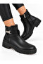 Women's Black Leather Comfortable Non-Slip Thermo Sole Stylish Women's Boots with Side Zipper - 3