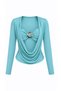 Women's Buckle Detailed Degaje Collar Long Sleeve Stylish Blouse - 3