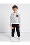 Boy's Winter 3 Thread Non-Padded Printed Top and Bottom Tracksuit Set for Ages 6-7-8-9-10