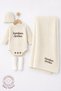 Girl Boy Baby Name Embroidered Blanket Knitwear Newborn Bodysuit Long Sleeve Baby Bodysuit Gift - 2