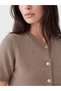 Alita City with a Difference in Color, Lcw Studio Brown Knitwear Plain Short Women's Cardigan - 3