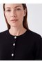 Alita City Lcw Grace Black Knitwear Plain Women's Cardigan with a Difference - 3