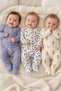 3-Piece Baby Zippered Booties Romper Set – Floral, Fruit and Patterned Newborn Romper 100% Cotton - 4
