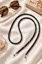 Black Crystal Stone Shiny Glasses Strap - 2