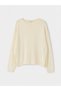 Alita City Lcw Vision Beige Knitwear Embroidered Oval Neck Women's Sweater - 5
