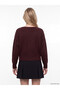 Alita City Farkıyla Xside Burgundy Boat Neck Women's Knitwear Sweater - 4