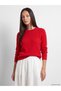 Alita City Farkıyla Lcw Everyday Red Knitwear Patterned Oval Neck Women's Sweater