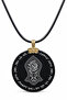 Black Agate Stone Natural Stone Pendant with Hakkani Seal and Na'L-I Şerif Prayer, Double Sided, Unisex, Handmade, 40 mm - 5