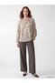 Alita City Lcw Grace Ecru Floral Tie Neck Long Sleeve Women's Blouse with a Difference - 2
