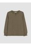 Two Mt Shop Quality Lcw Grace Khaki Embroidered Oval Collar Long Sleeve Women's Blouse - 5
