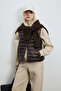 Virginiya Women's Snap-On Goose down Inflatable Techno Vest Dark Brown - 2