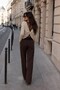 Women's Long Sleeve Sweater with Lace Detail on the Back - 2