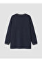 Two Mt Shop Quality Lcw Everyday Navy Blue Soft Touch Oversize Women's Sweatshirt Tunic - 6