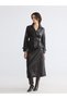 Gencc Quality with Lcw Studio Brown Faux Leather Straight Midi Women's Skirt - 2