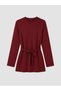 Two Mt Shop Quality Lcw Modest Burgundy Interlock Plain Comfortable & Relax Women's Sweatshirt Tunic - 5