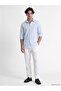 Navy Blue Regular Fit Striped Men's Shirt - 2