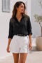 Women's Long Sleeve Stoned Linen Shirt - 7