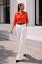 Women's Long Sleeve Stoned Linen Shirt - 4