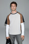 Metalico Men's Organic Cotton Color-Blocked Ecru-Brown-Black T-Shirt - 4