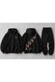 Fall Map Unisex Oversize 3 Thread Count Raster Cotton Printed Tracksuit Set - 7