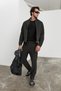 Sveny Men's Ottoman Fabric Dark Gray Top and Bottom Set