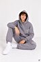 Anthracite Boy's Hooded Tracksuit Set with Embroidered Lettering and Emblem 24808 - 2