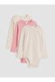 Baby Girl Snap Fastener Bodysuit 3-Pack (W6)