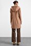 Snap Detailed Detachable Hooded Coat Kamel 3190 - 7