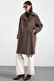 Reglan Sleeve Double-Breasted Large Size Coat Latte 3189 - 3