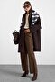 Reglan Sleeve Double Breasted Large Size Coat Brown 3189 - 2