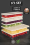 6-Piece Refrigerator Organizer Set - Leak-Proof Lid Storage Container Freezer Organizer 1L-2.6L Cream