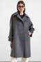 Reglan Sleeve Double Breasted Large Size Coat Dark Gray 3189 - 3