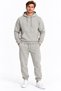 Men's 3 Thread Track Suit Set with Hooded Elasticized Cuffs (Soft Puff Fabric) Smoked Gray Brown Black Stone - 2