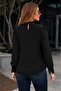 Women's Long Sleeve Semi Turtleneck Lace Detailed Sandy Blouse - 3