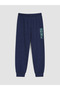 Navy Blue Printed Boys' Pajama Bottoms 2-Piece Set - 5