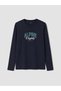 Navy Blue Crew Neck Men's Pajama Top