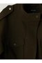 Khaki Stand Collar Oversize Women's Cashmere Jacket - 7