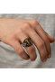 Silver Tiger's Eye Stone Embellished Men's Ring - 2