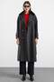 Removable Fur Metal Button Detailed Premium Fabric Coat Anthracite 3197 - 2