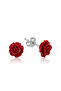 ​ Silver Red Rose Earrings