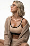 Astura Model Thin Straps with Cross Detail on the Back, Comfortable Women's Bustier in Skin Color - 3