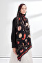 Floral Archive Fiora Pattern Shawl - Black - Red