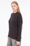 Coffee Women's 100% Cotton Hair Knit Patterned Crew Neck Oversize Knitwear Sweater Trist-6169 - 2