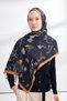 Floral Archive Lavinia Pattern Shawl - Gold - Navy Blue - 2