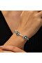 ​ ​ Silver Glass Eye Triple Waterway Evil Eye Bracelet - 6