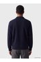 Navy Blue Polo Neck Men's Sweatshirt - 4
