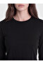 Two Mt Shop Quality Lcw Modest Black Plain Super Skinny & Extra Slim Long Sleeve Women's Bodysuit - 3