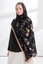 Floral Archive Lavinia Pattern Shawl - Gold - Black - 2