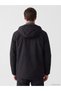 Black Regular Fit Hooded Men's Puffer Jacket - 3